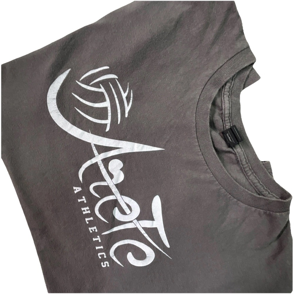 Anvil Arete Athletics Graphic Gray Men's Crew Neck Short Sleeve T-Shirt Size L